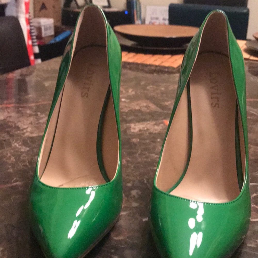 Green cute heels
